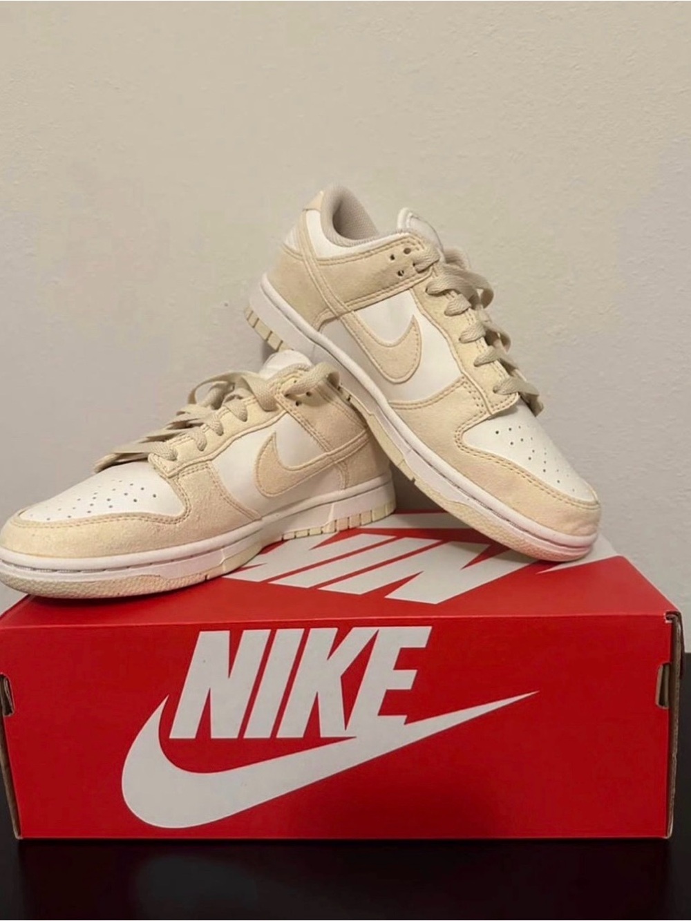 Nike Low-Top Sneakers in Cream and White